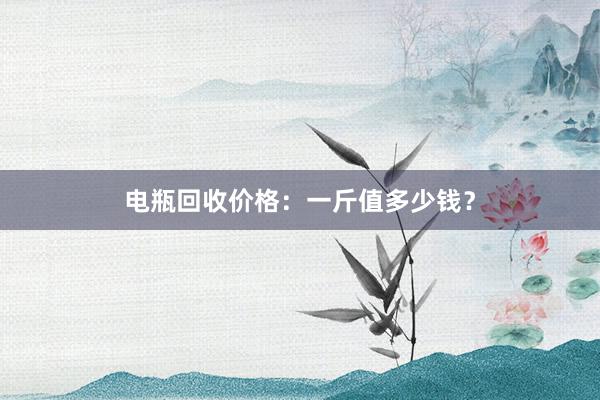 电瓶回收价格：一斤值多少钱？